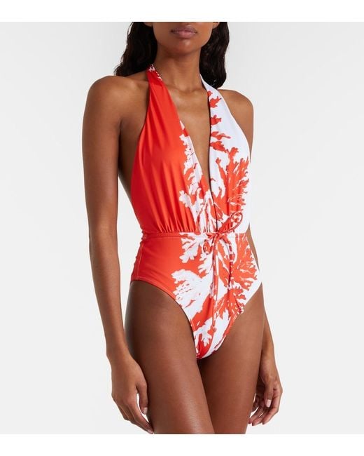 Alexandra Miro Red Willow Printed Swimsuit