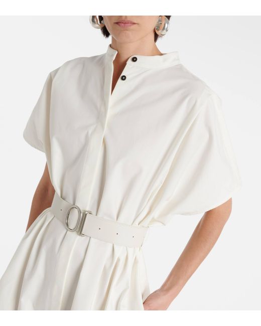 Robe midi en coton Jil Sander en coloris White