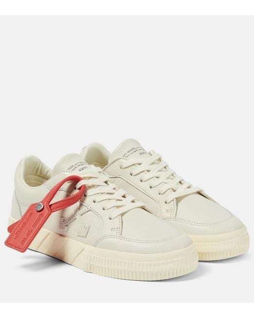 Off-White c/o Virgil Abloh White Vulcanized Leather Sneakers