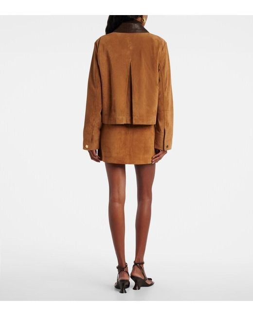 Veronica Beard Brown Walters Suede Field Jacket