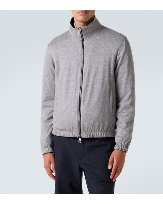 Loro Piana Black Reversible Cashmere Bomber Jacket for men