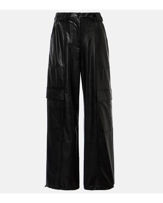 SIMKHAI Sofia Faux Leather Cargo Pants in Black | Lyst