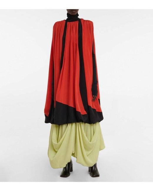 The Row Red Althea Silk Tunic Top