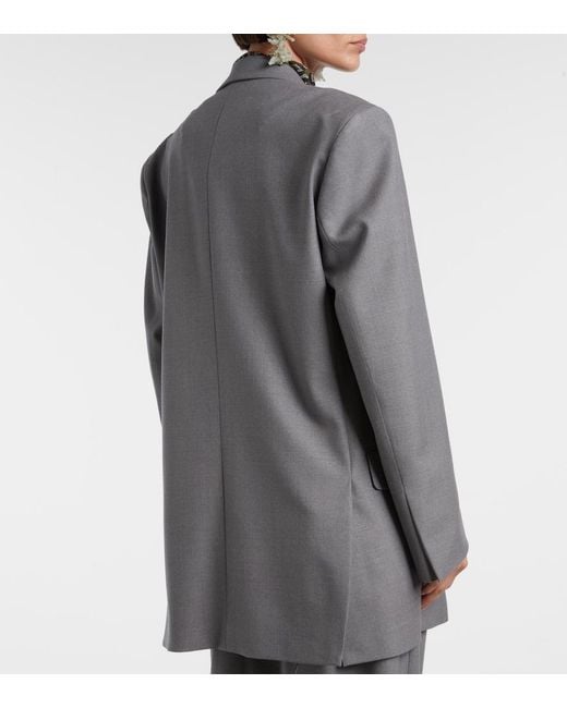 Dries Van Noten Gray Wool-Blend Blazer