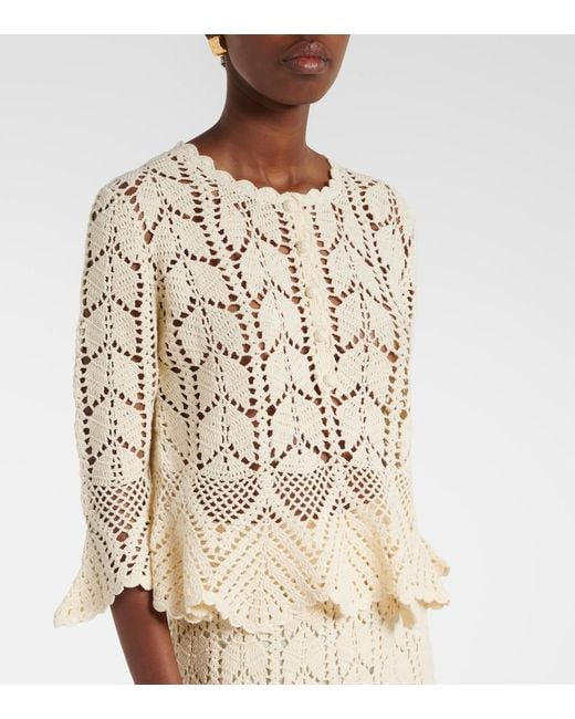 Zimmermann Natural Crochet Cotton Top