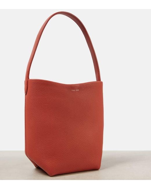 The Row Red N/S Park Small Leather Tote Bag
