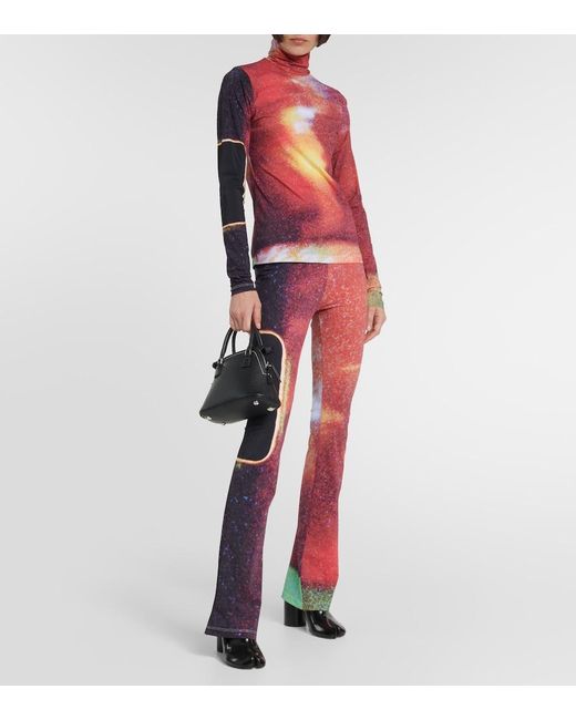 MM6 by Maison Margiela Red Printed Leggings