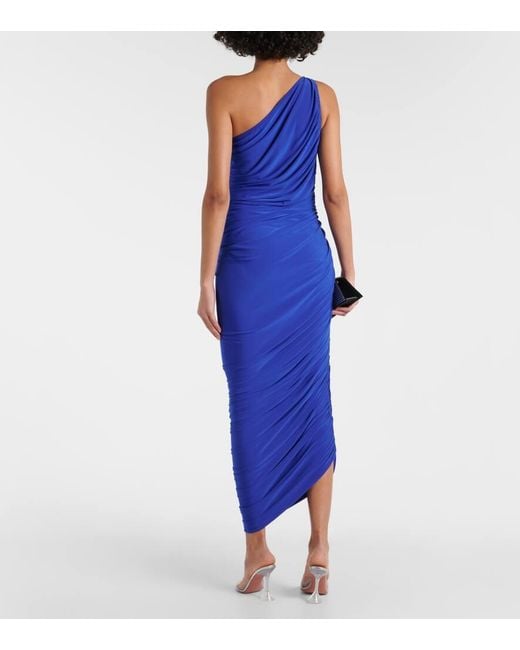 Norma Kamali Blue One-Shoulder-Maxikleid