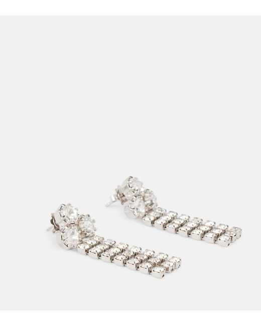 Jil Sander White Crystal-Embellished Earrings
