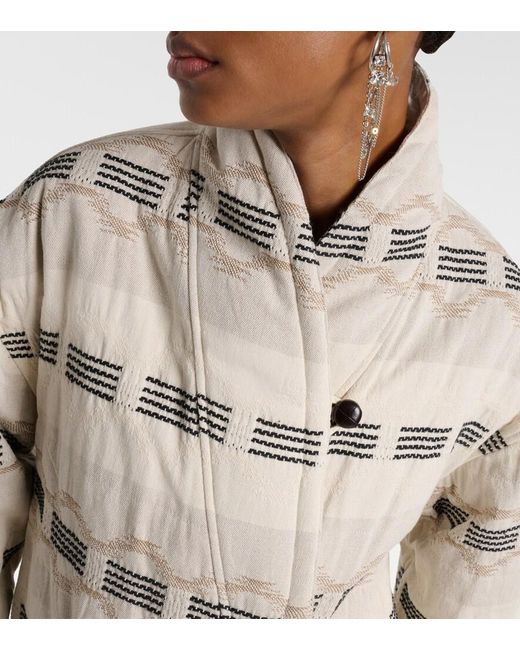 Isabel Marant Natural Qayla Cotton-Blend Jacquard Jacket