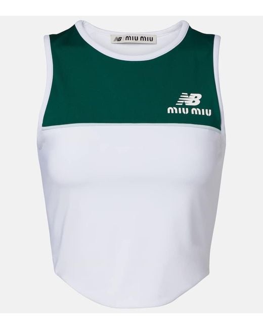 X New Balance Tank Top De Jersey Miu Miu de color Green