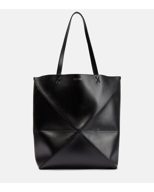 Loewe Black Puzzle Fold Xl Leather Tote Bag