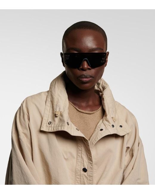 Fendi Gray Sport Logo Flat-Top Sunglasses