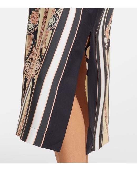 LaDoubleJ Black Printed Silk Twill Kaftan
