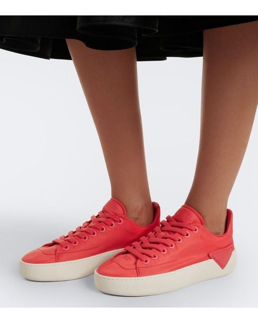 Prada Red Court Re-Nylon Sneakers