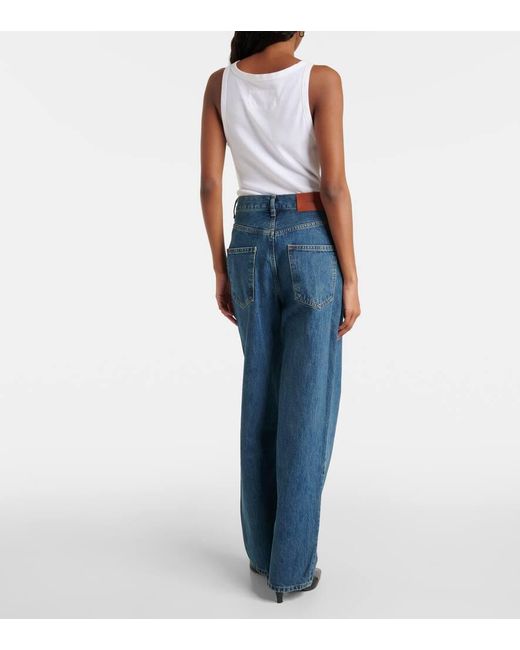 Jeans Regular A Vita Alta di Wardrobe NYC in Blue