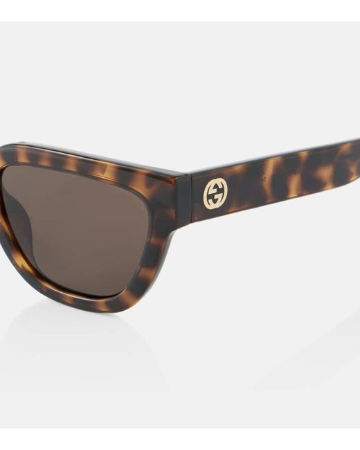 Gucci Brown Cat-Eye-Sonnenbrille Interlocking G
