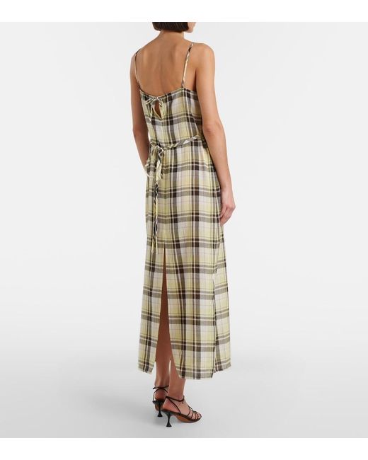 Proenza Schouler White Evelyn Plaid Gauze Slip Dress