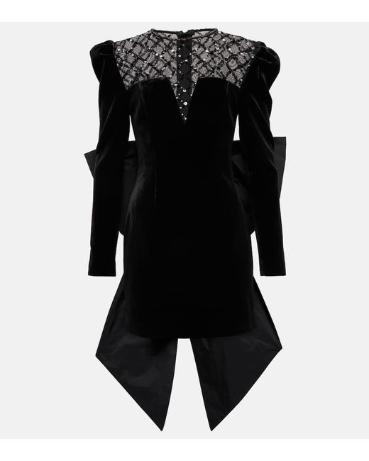 Rebecca Vallance Black Onyx Velvet Minidress