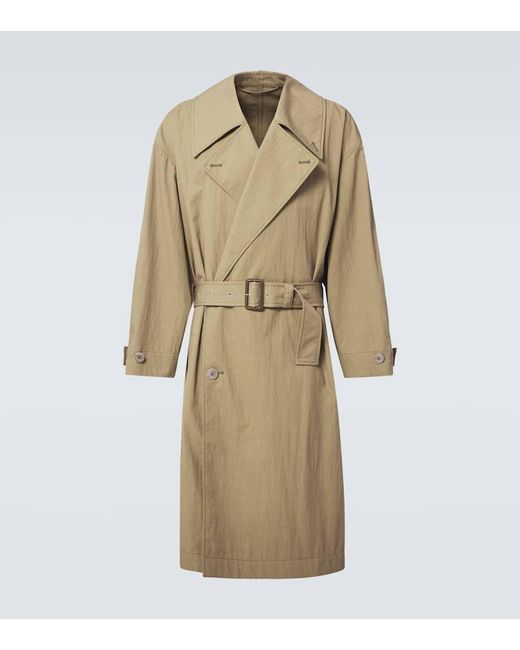 Lemaire Natural Tibetan Cotton-Blend Trench Coat for men