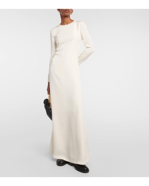 Robe longue en soie Loro Piana en coloris White