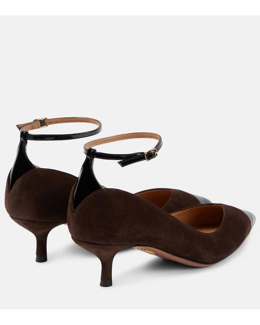 Aquazzura Brown Pinot 50 Suede Pumps