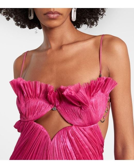 Maria Lucia Hohan Red Lupita Draped Silk Gown