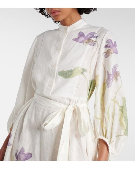 Erdem White Linen Wrap Dress