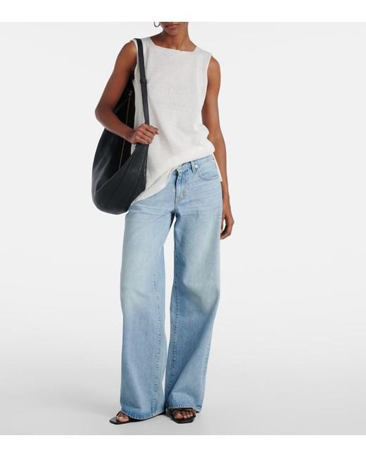 SLVRLAKE Denim Blue Mica Wide-Leg Jeans