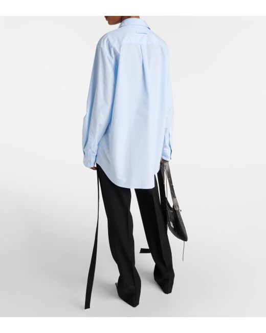 Jean Paul Gaultier Blue Trompe L'oeil Oversized Cotton Poplin Shirt
