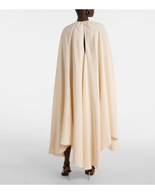 Tom Ford Natural Asymmetric Silk-Blend Cady Kaftan