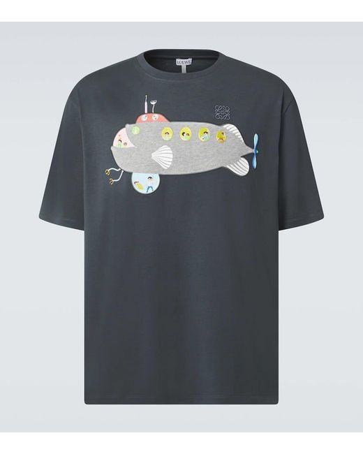 Loewe Blue X Suna Fujita Submarine Cotton Jersey T-Shirt for men