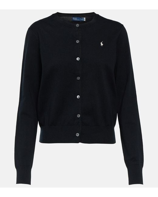 Black polo cardigan hotsell