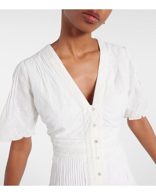 Vestido largo Arushi de algodon bordado Veronica Beard de color White