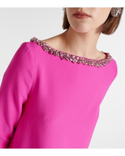Safiyaa Pink Naimal Embellished Crepe Gown