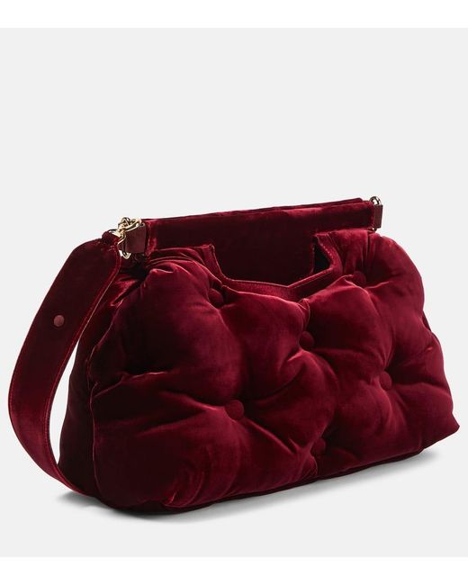 Maison Margiela Red Glam Slam Classique Medium Velvet Shoulder Bag
