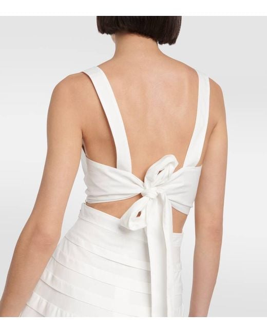 Jonathan Simkhai White Maxikleid Aus Einem Baumwollgemisch