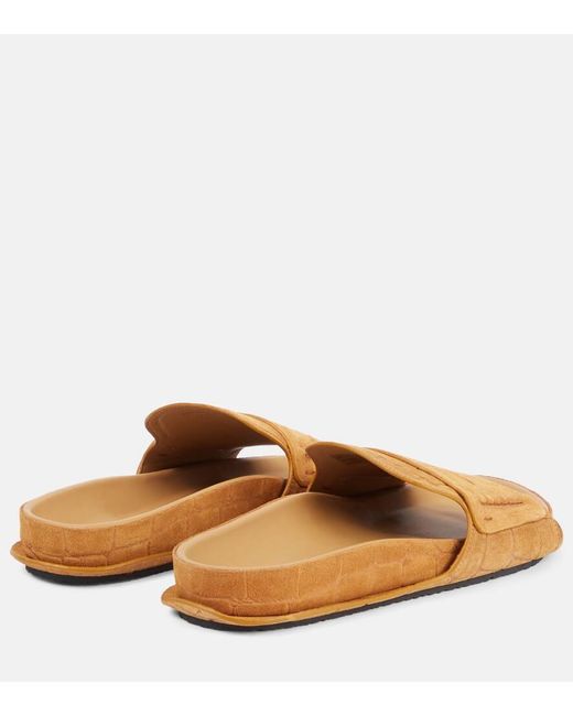 Jacquemus Brown Mocassin Suede Slides