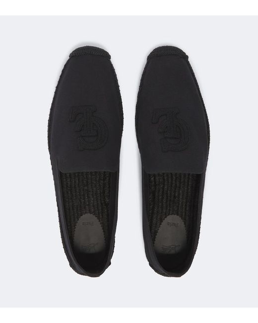 Christian Louboutin Black Emboroidered Canvas Espadrilles for men
