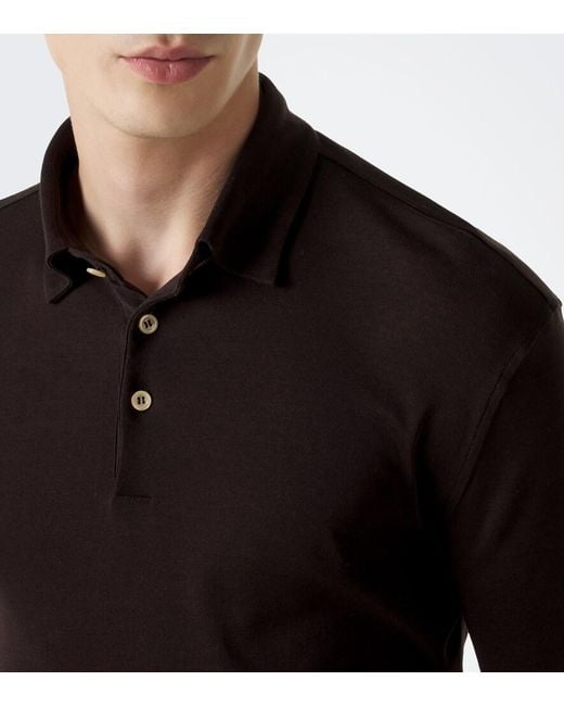 The Row Black Reyes Cotton Jersey Polo Shirt for men