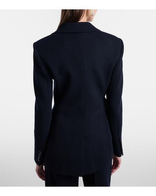 Max Mara Blue Utilita Virgin Wool Jersey Blazer