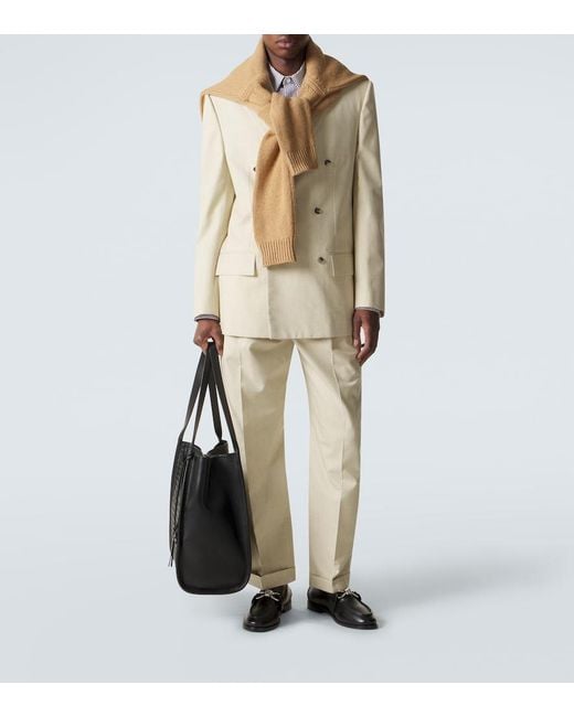 Bottega Veneta Black Corriere Intrecciato Leather Tote Bag for men
