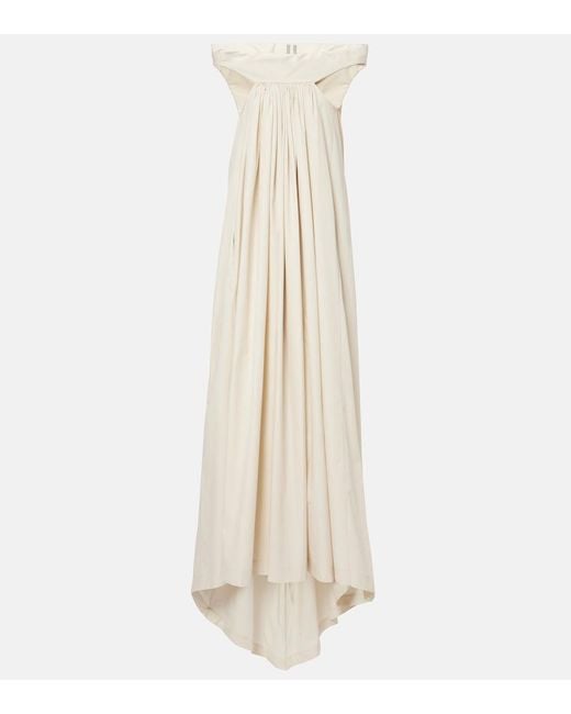 Rick Owens Natural Chalice Cutout Cotton Poplin Maxi Dress