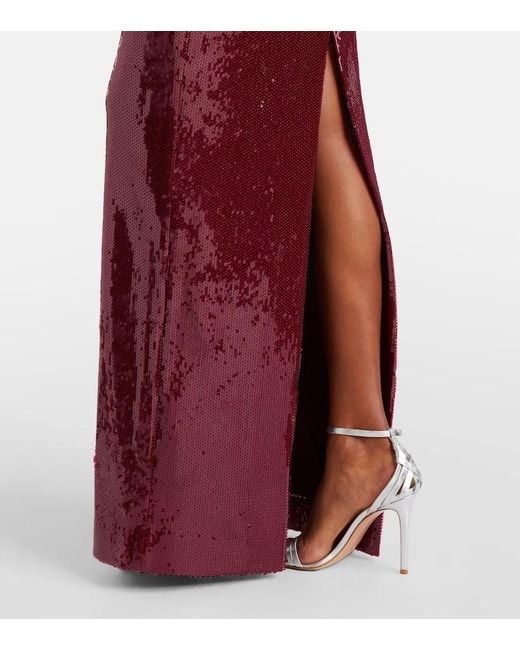 Vestido De Fiesta Nero Con Lentejuelas Adornado Rebecca Vallance de color Red