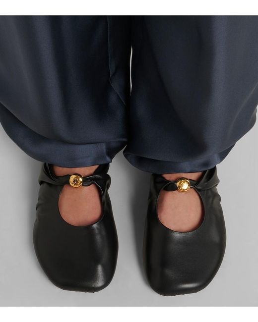 Loewe Black Pebble Soft Leather Mules