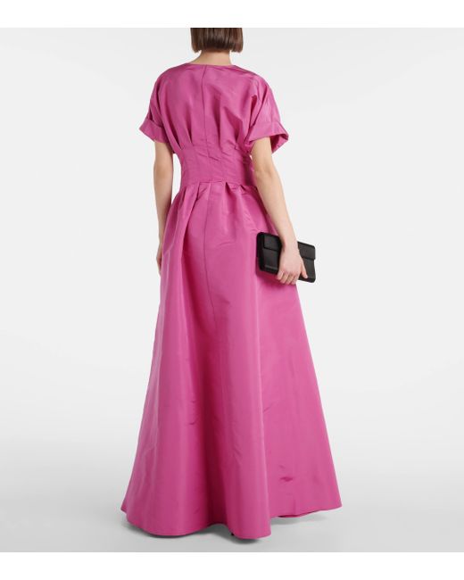 Carolina Herrera Pink Pleated Silk Gown