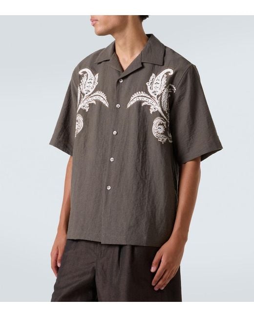 Commas Green Embroidered Shirt for men