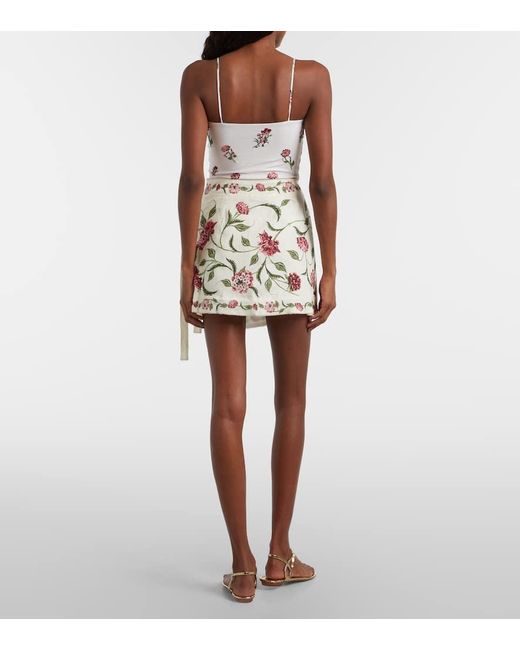 Pareo Luna De Lino Floral Agua Bendita de color White