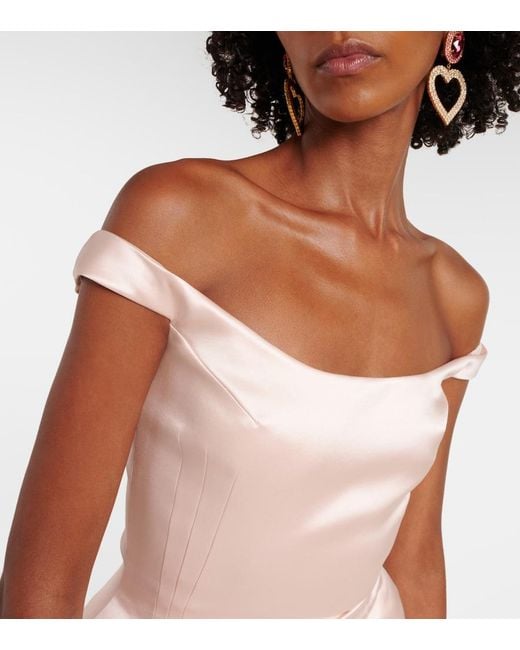 Magda Butrym Pink Silk Satin Minidress