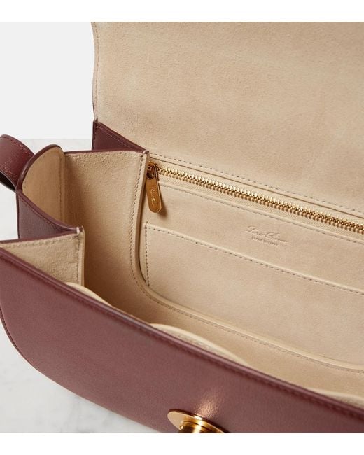 Loro Piana Purple Ghiera Small Leather Crossbody Bag